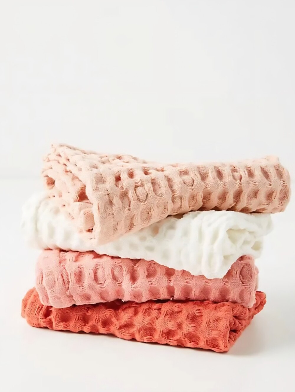 Anthropologie, Market Waffle Dishcloths in Red Motif, Set of 4 - Picture 2 of 3